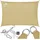 Tectake Sonnensegel Sunny, (Set, 3 x 4 m), HDPE mit 185 g/m2 und 87 % UV-Schutz beige Rechteck | 400,00 cm x 0,50 cm x 300,00 cm