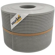 zaunzu® Sichtschutzstreifen Rille Gelocht 50 m x 19 cm Steingrau PP