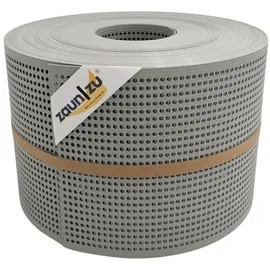 zaunzu® Sichtschutzstreifen Rille Gelocht 50 m x 19 cm Steingrau PP