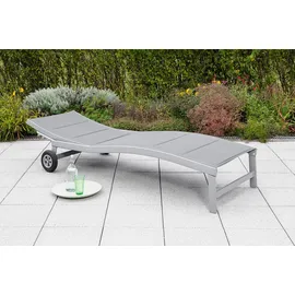 Merxx San Marino Gartenliege 178 x 70 x 105 cm grau inkl. Rollen