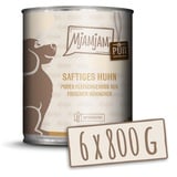 MjAMjAM - Premium Nassfutter für Hunde - purer Fleischgenuss - saftiges Huhn pur 800g, 6er Pack (6 x 800g), naturbelassen mit extra viel Fleisch