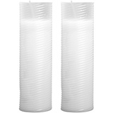 HS Candle 2er Pack Ersatzkerze/Nachfüllkerze weiß 24 cm - N5
