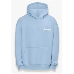 Kapuzensweatshirt DROPSIZE "Dropsize Herren Dropsize Heavy Oversize Sky iSthe Limit Hoodie", Herren, Gr. L, blau (baby blau), 70% Baumwolle, 30% Polyester, bedruckt, Langarm, Sweatshirts