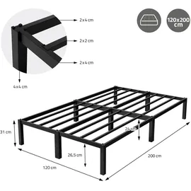 ML-Design 120 x 200 cm Schwarz