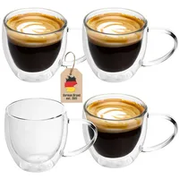 Intirilife Doppelwandiges Thermoglas Set 0,3 l 4-tlg.