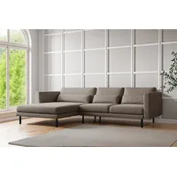 Fun Möbel Ecksofa Designersofa AGADA in Stoff Verita Braun