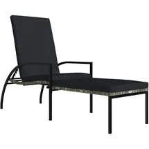 vidaXL Sonnenliege mit Fußhocker PE-Rattan Grau