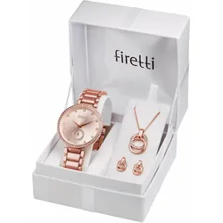 Quarzuhr FIRETTI, rosa (roségoldfarben), Armbanduhren, Damen, Armbanduhr, Damenuhr, Glassteine, ideal auch als Geschenk