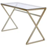 Jahnke Schreibtisch »XTRA«, (1 St.), Schreib-, Schmink-, Konsolentisch, Oberplatte aus ESG-Sicherheitsglas Goldfarben - 50x72x110 cm,