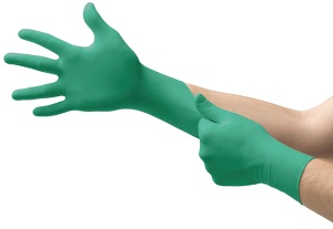 Ansell Einmalhandschuhe TouchNTuff® 92-605, Schutzhandschuh bietet Schutz vor gefährlichen Chemikalienspritzern, 1 Karton = 10 Packungen à 100 Stück, Größe 6,5 - 7