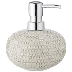 Seifenspender WENKO "Pergole", beige (creme), H:13cm Ø:11,5cm, Keramik, Kunststoff, Dosierspender, aus hochwertiger Keramik