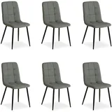 Homestyle4u Esszimmerstuhl 6er Set in Grau 2332