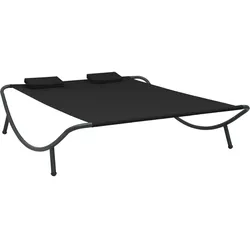 vidaXL Garten-Sonnenliege Stoff Schwarz