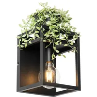 QAZQA Smarte Wandleuchte schwarz mit Rack inkl. WiFi G95
