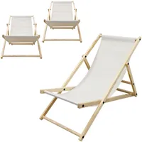 ECD Germany ECD-Germany Strandliege, Beige, Holz, 52x83x117 cm, Gartenmöbel,