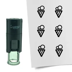 CombiCraft Selbstfärbender Stempel 'Eis' in der Farbe Schwarz, Ø10mm