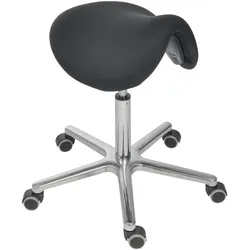 PROREGAL Antistatischer Sattelhocker Lexington, ESD-Sitz, multibeweglicher Sitzmechanik, Sitzhöhe 50-65cm, Kunstleder-Sitz, Aluminium-Fußkreuz, Rollen