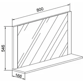 VCM Badspiegel Wandspiegel mit Ablage modernes Design Maße ca. H. 55 x B. 80 x T. 17 cm