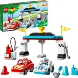 LEGO 10947 DUPLO Rennwagen Spielzeugautos, Spielzeug für Kleinkinder, Kinderspielzeug ab 2 Jahre - Beige