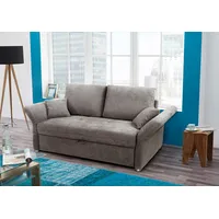 Schlafsofa JOCKENHÖFER GRUPPE "Luca", beige (greige), B:166cm H:90cm T:102cm, Luxus-Microfaser (100% Polyester), Zierkissen: 100% Polyester, Sofas, inklusive Bettfunktion und Armlehnenverstellung, in 2 Breiten