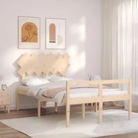 vidaXL Seniorenbett mit Kopfteil Massivholz