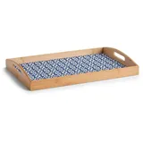 Zeller Zeller, 25389 Serviertablett Marokko, Bambus/MDF, blau/weiß