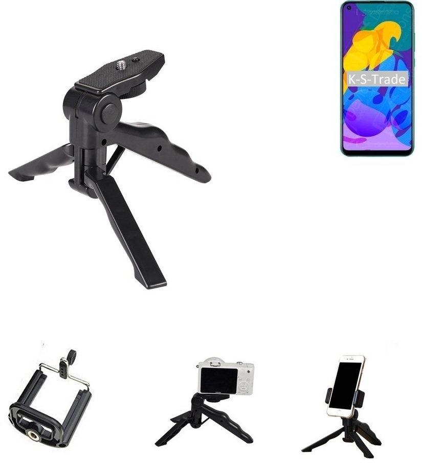 K-S-Trade für Huawei Honor Play 4T Smartphone-Halterung, (Stativ Tisch-Ständer Dreibein Handy-Stativ Ständer Mini-Stativ) schwarz