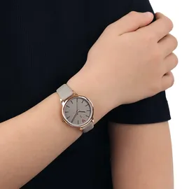 Tom Tailor 2100732 36 mm Kunstledergehäuse Roségold Sportarmband Grau