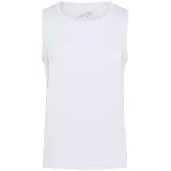 Herren Fitness Tanktop JN494, weiß/hellgrün, Größe L - hellgrün - L