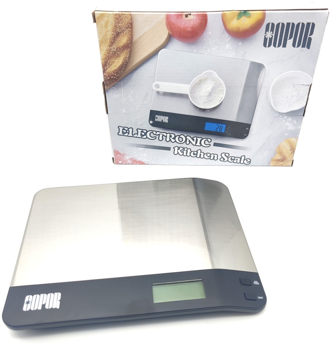 OOPOR elektronische Küchenwaage Lebensmittel 10kg Aluminium Koch Feinwaage Ha...