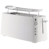 Alessi Plissé Langer Toaster mit Brötchenaufsatz, Toaster, Weiss