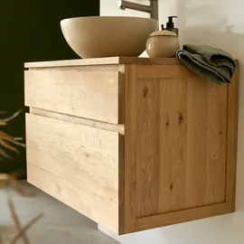 Tikamoon Waschtischunterschrank 80 x 55 cm Beige