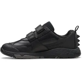 CLARKS Lorcam Loop K Childrens Black Leather, 11