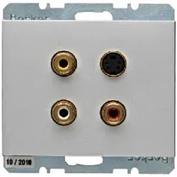Berker K.5 - 3 x Cinch/S-Video Steckdose (Aluminium)