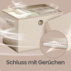 Songmics Aufbewahrungsbox 43 x 30 x 30 cm 3-tlg. beige