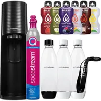 SodaStream Terra Schwarz eine Flasche + SodaStream 2x1L Fuse Weiß Flaschen + Spinel Flasche Lanyard + Bolero - Schwarz/Weiß