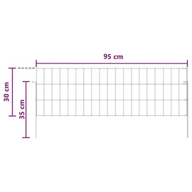 vidaXL Zaun-Set 95 x 30 cm Silber/Stahl