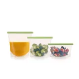 LéKué Silikonbeutel, 3er-Set, wiederverwendbar, grün, Kit