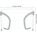 Zusammenklappbarer Und Ausziehbarer Wäscheständer – Wandmontierter Wäscheständer Für Den Balkon – Graues Modell – Metall + Hitzebeständiger Kunststoff – Maße: 51,5 X 34,5 Cm