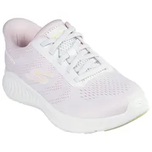 SKECHERS Go Walk Now White Textile / Pink Trim 36