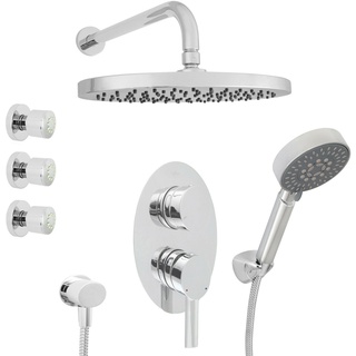 Welfenstein Unterputz Armatur Duscharmatur Regendusche Seitenbrause Set FA34-KOS