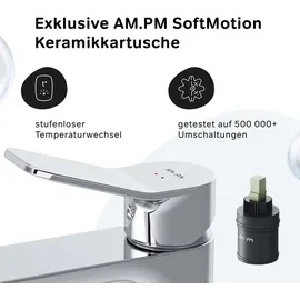 AM.PM Waschtischarmatur mit Ablaufgarnitur 1 1/4 Zoll Messing Ventil Ablauf