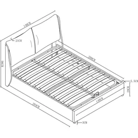[en.casa] Lunner mit Bettkasten 140x200 cm Beige