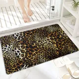 ANNKOOT Badematte, rutschfest Waschbar Badezimmerteppich 60x100 cm,Leopardenmuster,Badvorleger mit Wasserabsorbierenden, Weichen Mikrofasern für Badewanne, Dusche und Badezimmer