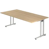 Bümö Schreibtisch Eiche, Nachbildung,Eiche, Rechteckig, 200x72x100 cm, FSC Mix,
