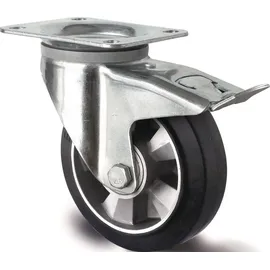 tecwerk Schwerlastlenkrolle Aluminium D.160mm Elastikgummi 195mm