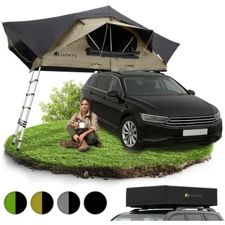 Juskys Autodachzelt Lago 140 x 240 cm Schwarz / Khaki