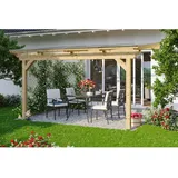 SKANHOLZ Terrassenüberdachung Ancona 434 x 350 cm beige