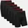 Danish Endurance Bamboo Trunks Extra Long rot/schwarz L 6er Pack