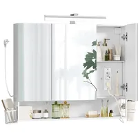 VASAGLE Badezimmerschrank mit LED-Beleuchtung, 16,6 x 90